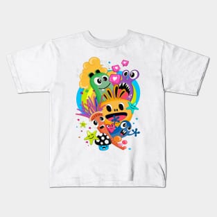 Funny doodle with monsters Kids T-Shirt